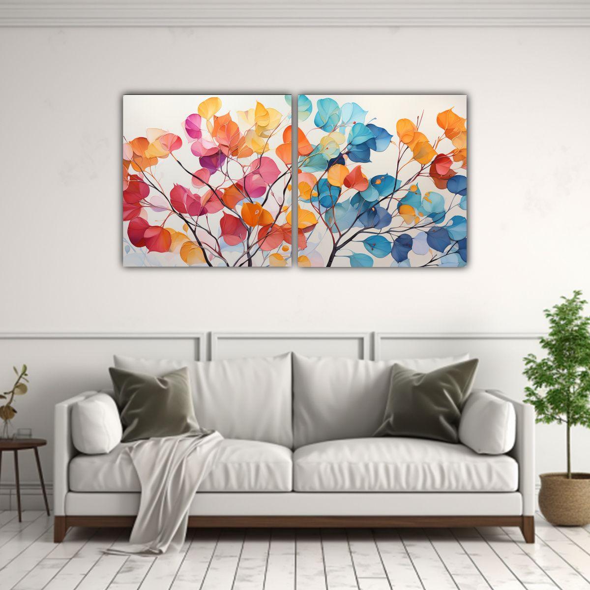Lienzos Impreso Escenario Árbol Aspen Colores 40x20 Cm-2
