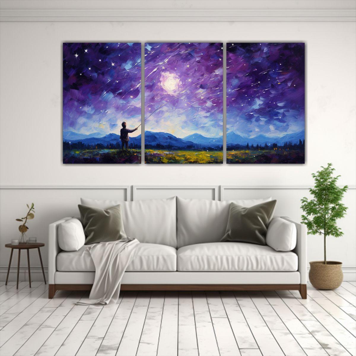 Pintura De Lienzo Horizontal Resistente, Hombre 60x30 Cm-2