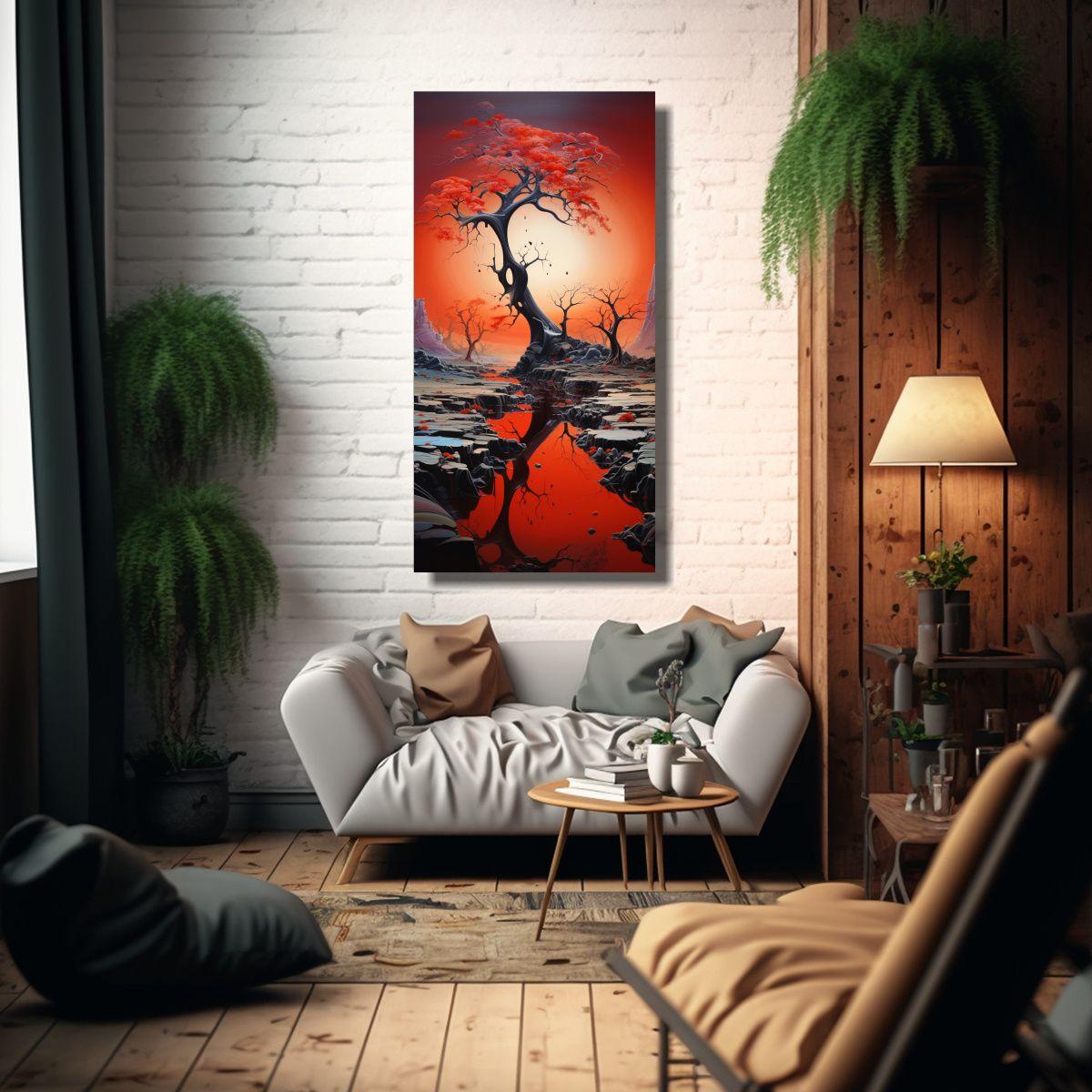 Pinturas Abstractas De Paisajes Acuarela Elegante 70x140cm-2