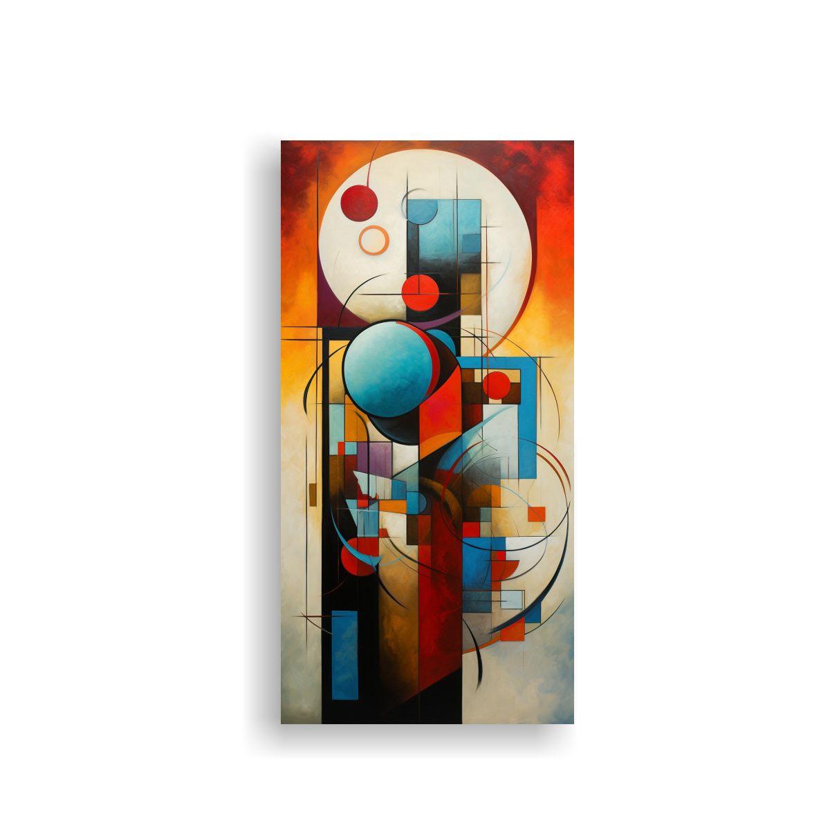 Cuadro Abstracto Moderno En Armonía De Colores 20x40cm-0