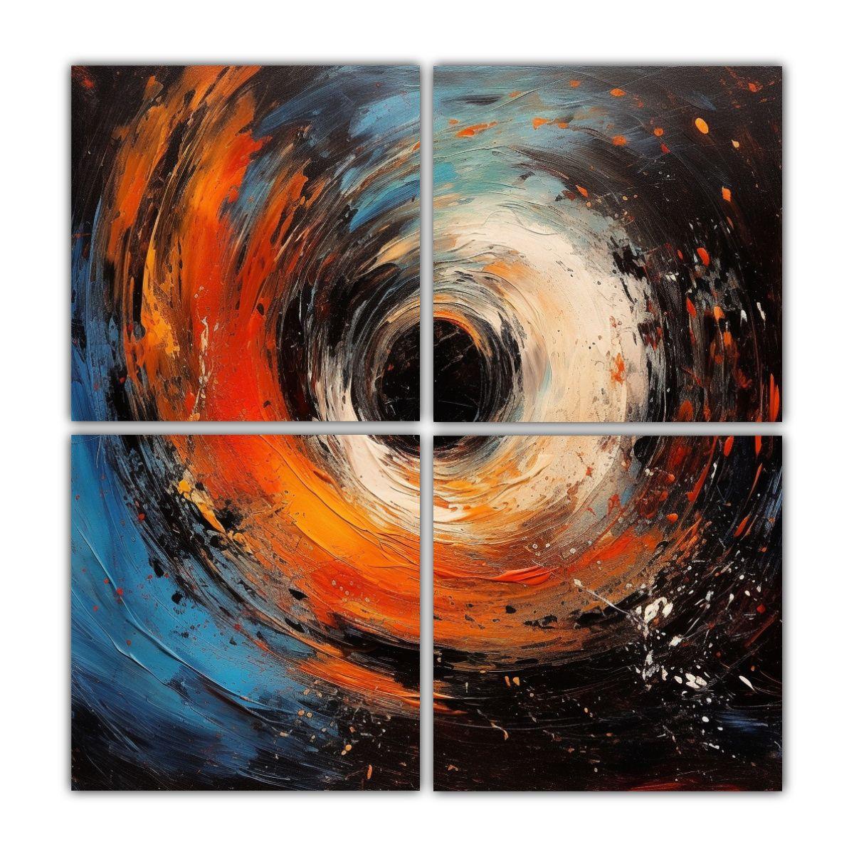 Cuadro Abstracto Escena De Agujero Negro En La 120x120 Cm-0