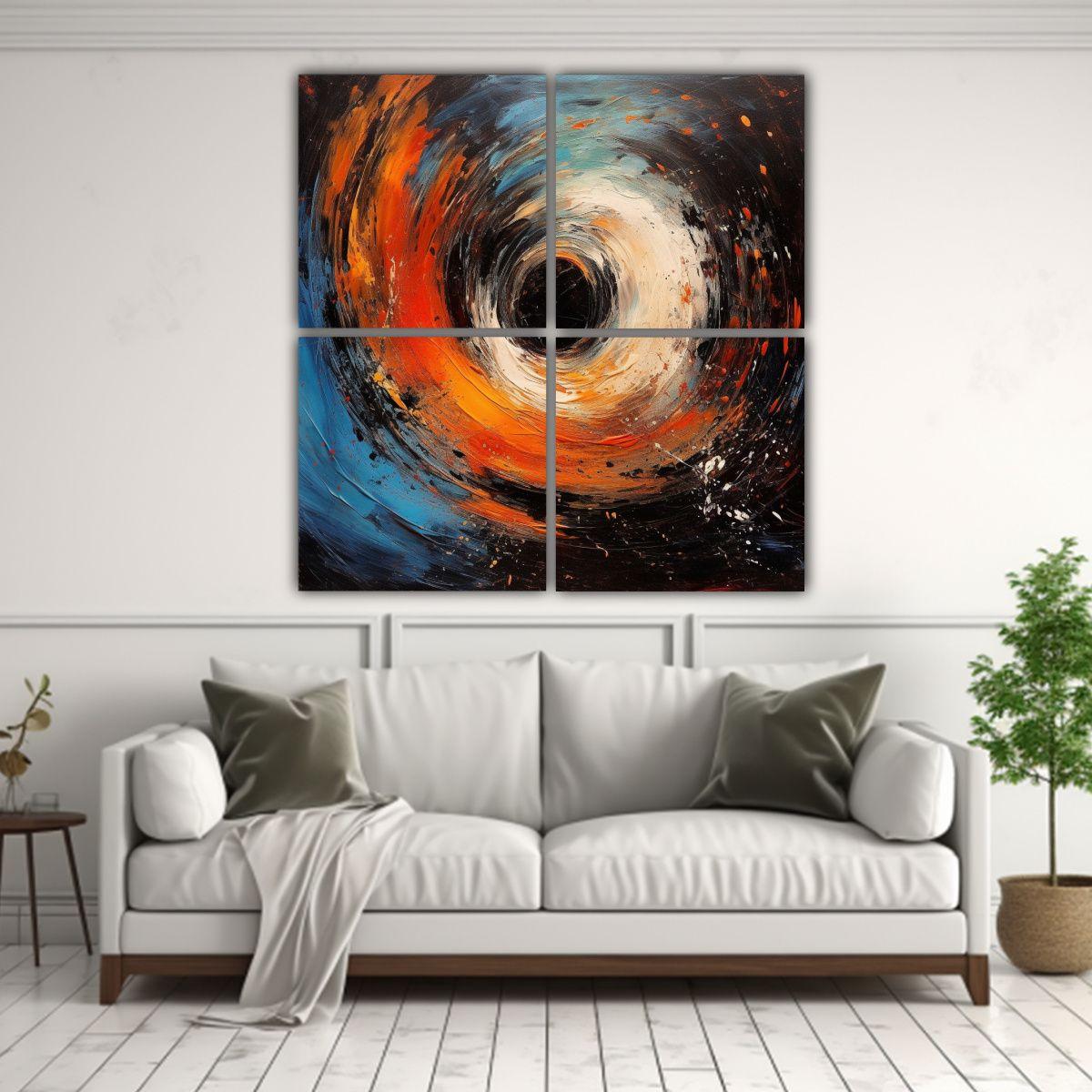 Cuadro Abstracto Escena De Agujero Negro En La 120x120 Cm-2