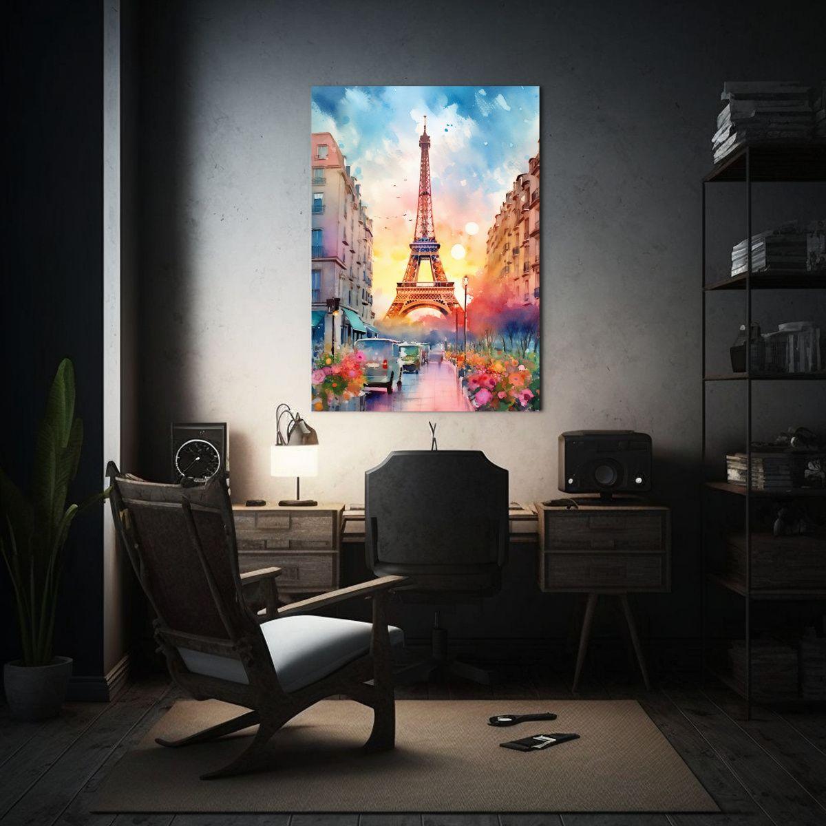 Pinturas Decorativas Acuarela De París En Lienzo 30x40cm-2