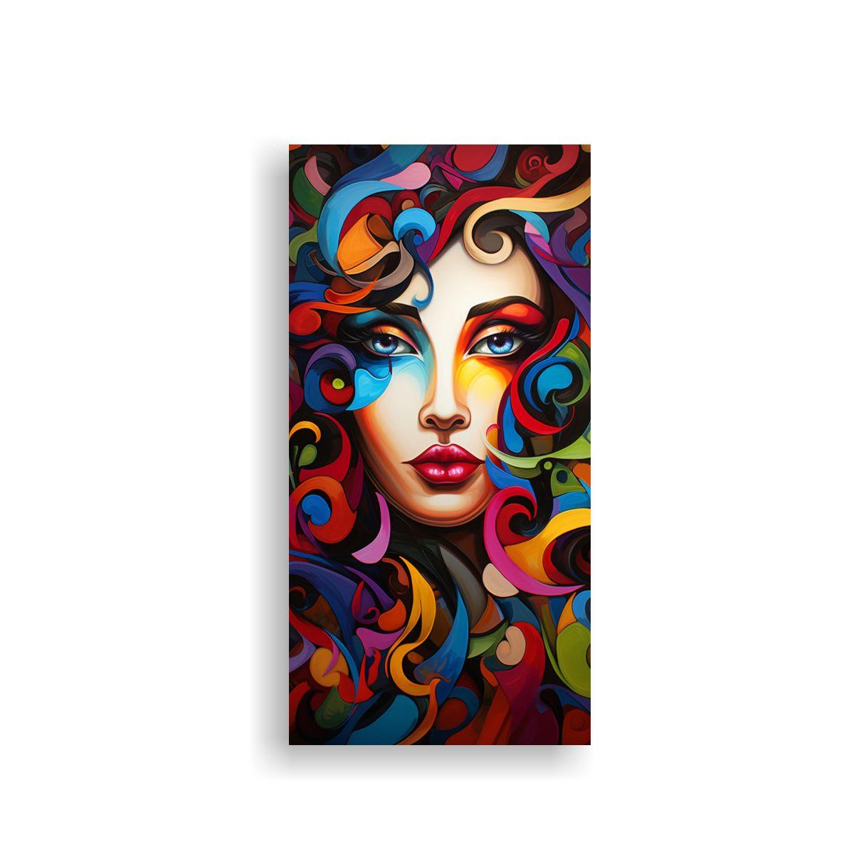 Pinturas Abstractas Colores Cálidos Vanguardia 20x40cm-0