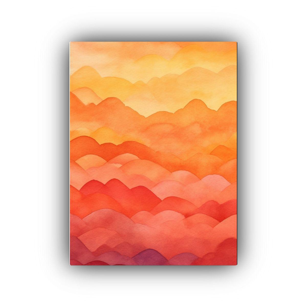 Cuadro Moderno De Agua En Tonos Naranja Oscuro 40x50cm-0