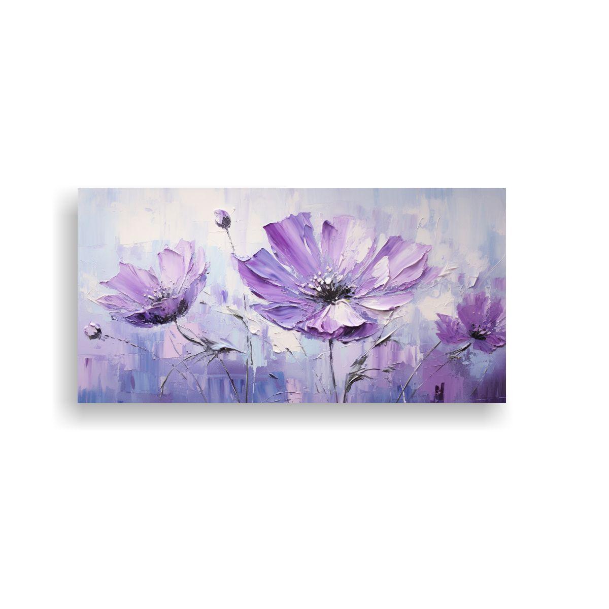 Cuadro Naturaleza Viva Con Flor Morada En Lienzo 120x60cm-0