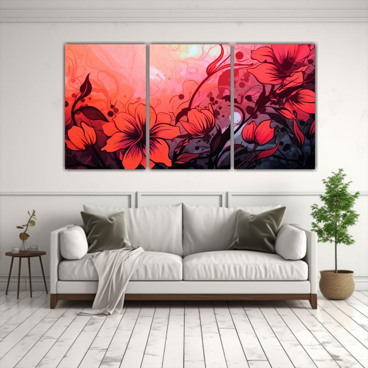 Cuadros Armonia Orange Y Pink Neonoir Atmosfera 60x30 Cm-2