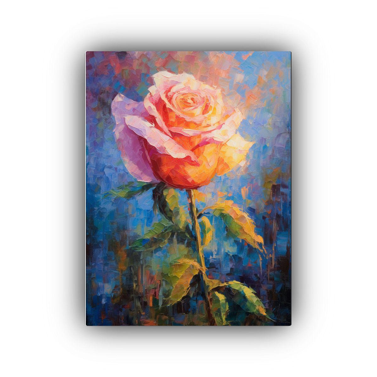 Pintura Decorativa Con Efecto Visual De Rosa, 80x120cm-0
