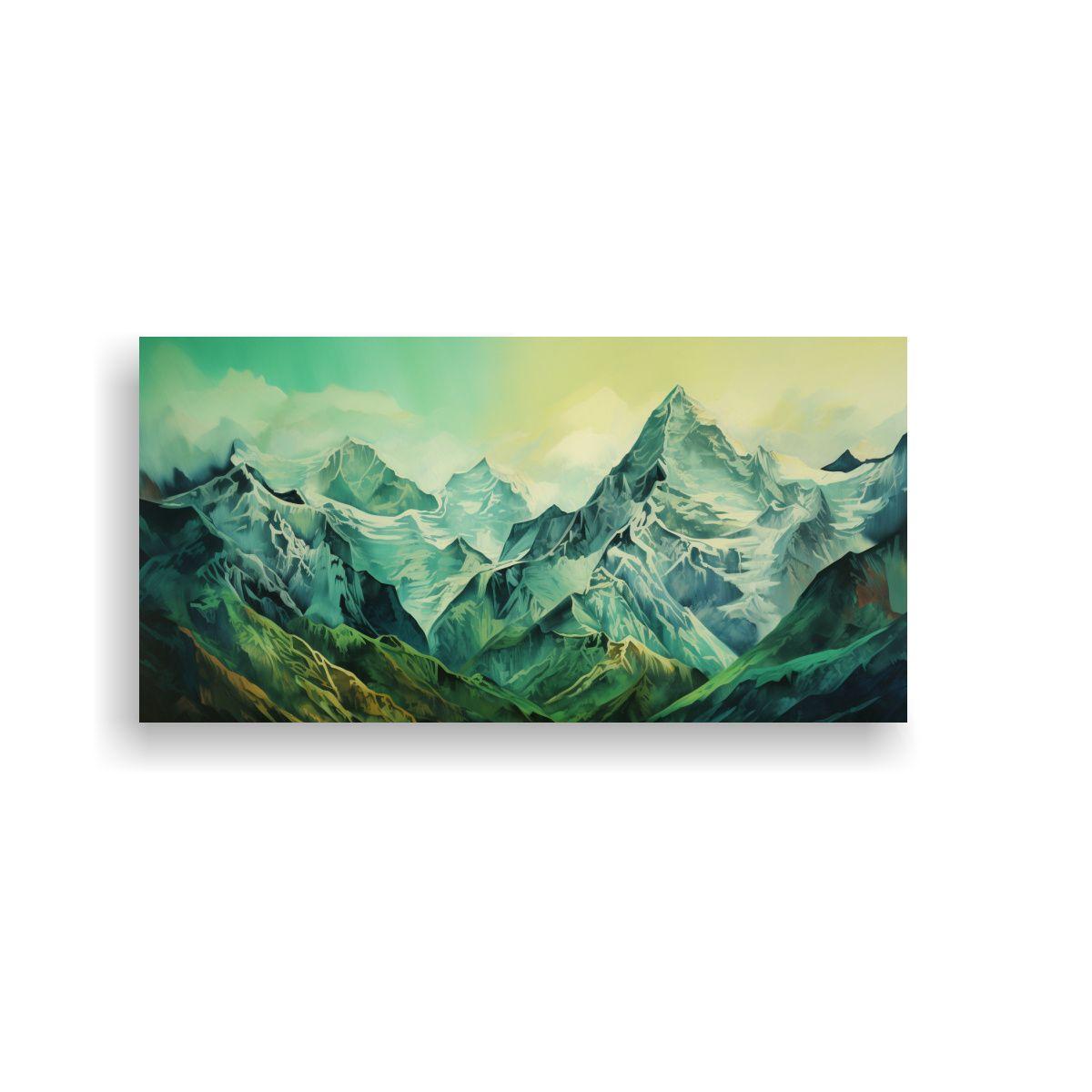 Paisajes Montañosos Famosos En Tonos Verdes 60x30cm-0