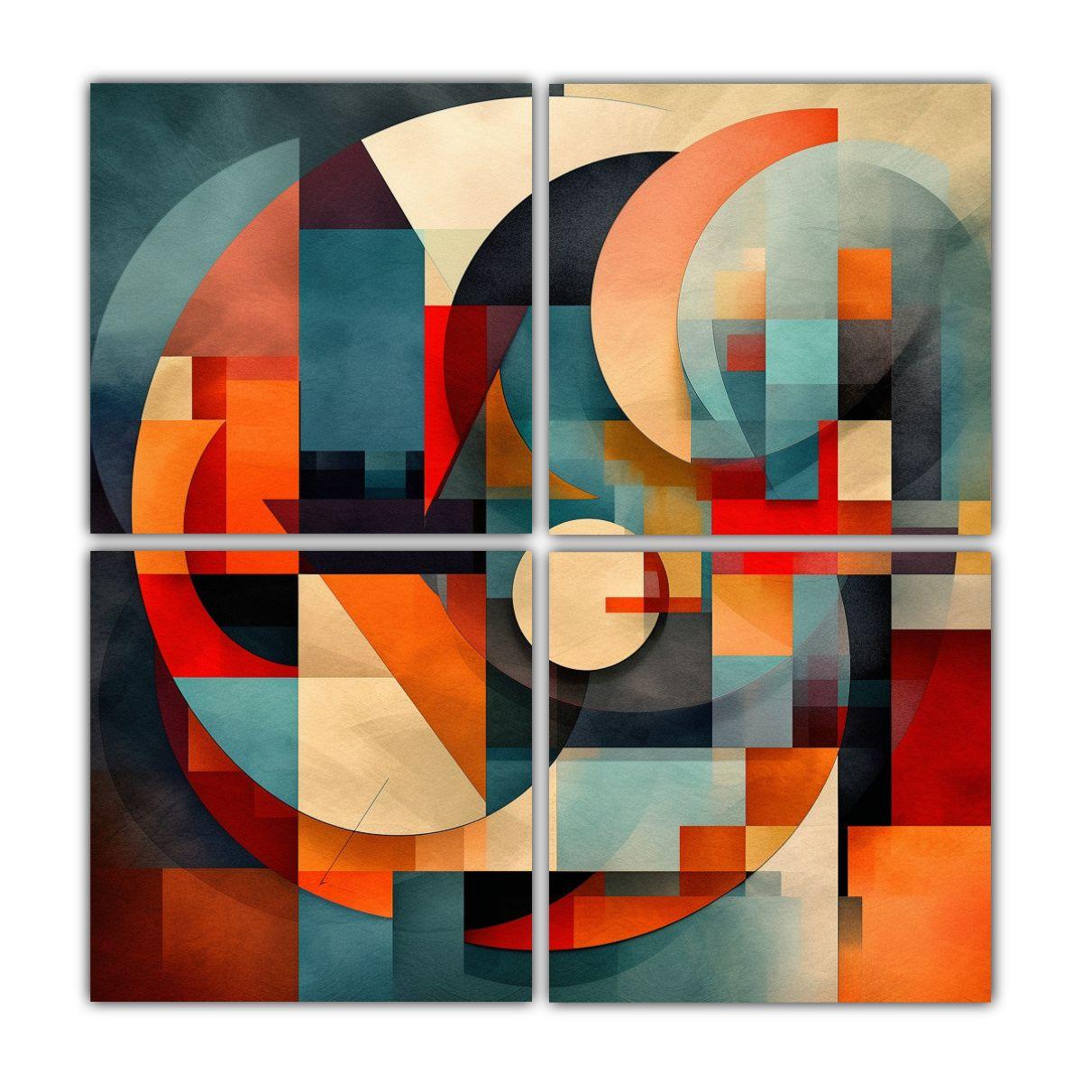 Explora Arte Geométrico Abstracto De Cuatro 200x200 Cm-0