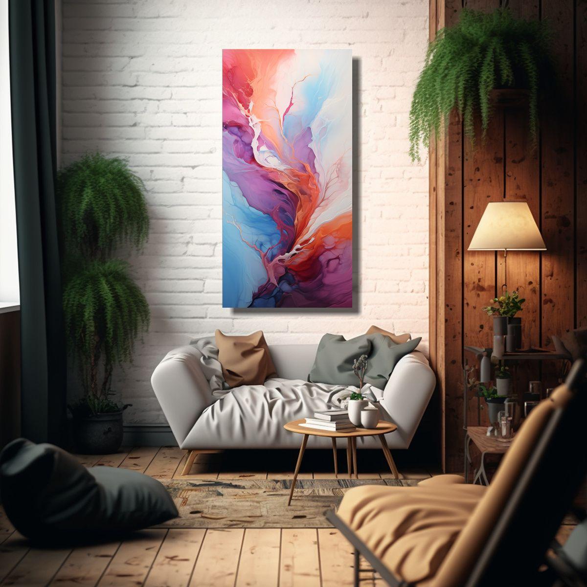 Cuadro Abstracto Colorido Vibrant Horizons Arte 30x60cm-2