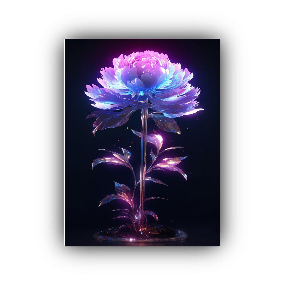 Cuadro Conceptual Artesanal: Hermosa Peonía 50x65cm-0