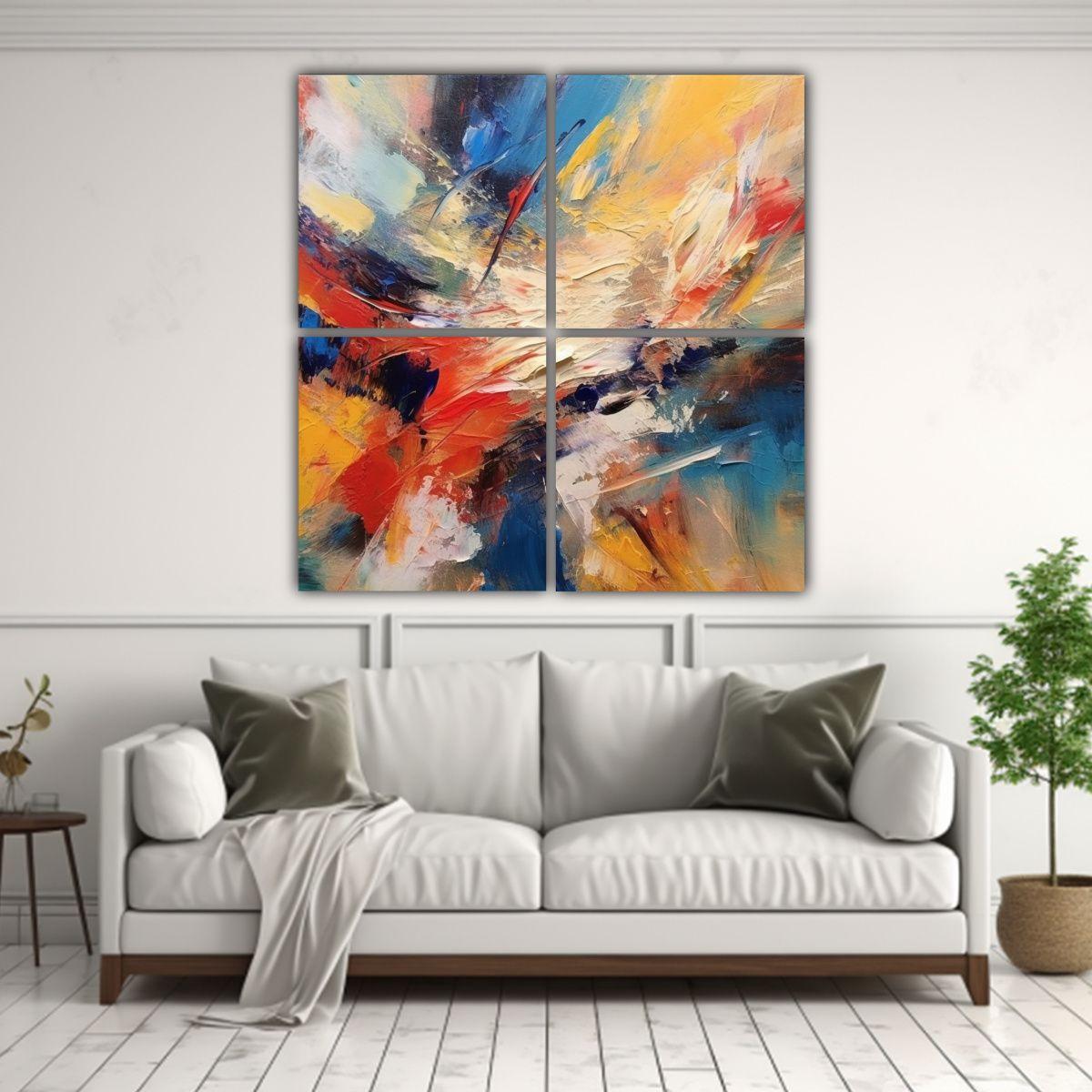 Pinturas Abstractas De Decoración, Arte De 40x40 Cm-2