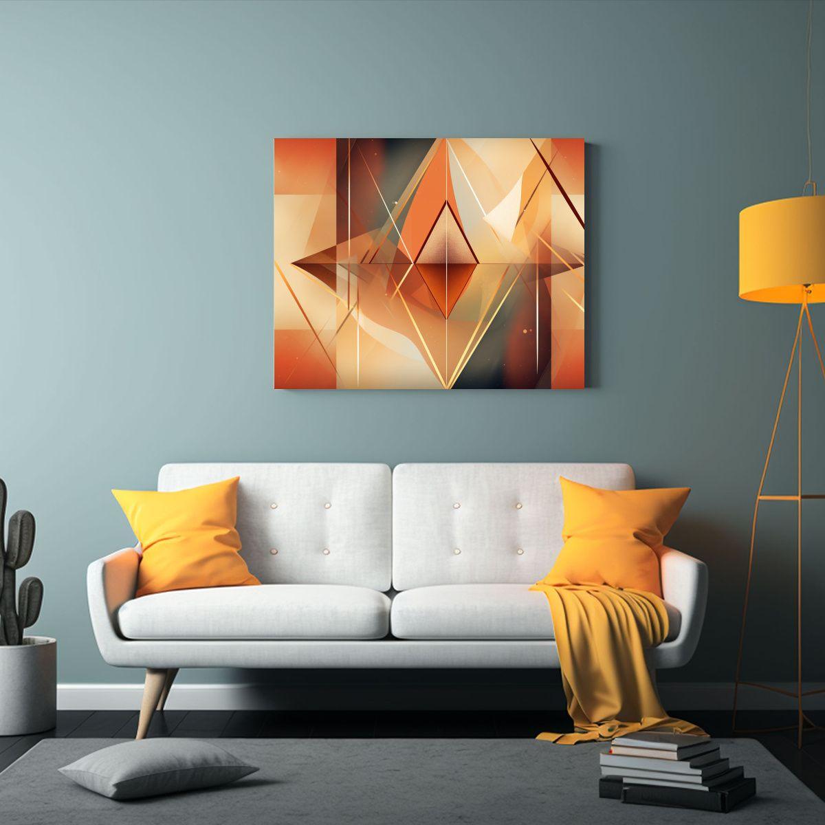 Cuadro Abstracto Moderno Con Temática Estilizada En Lienzo  90x60cm-2
