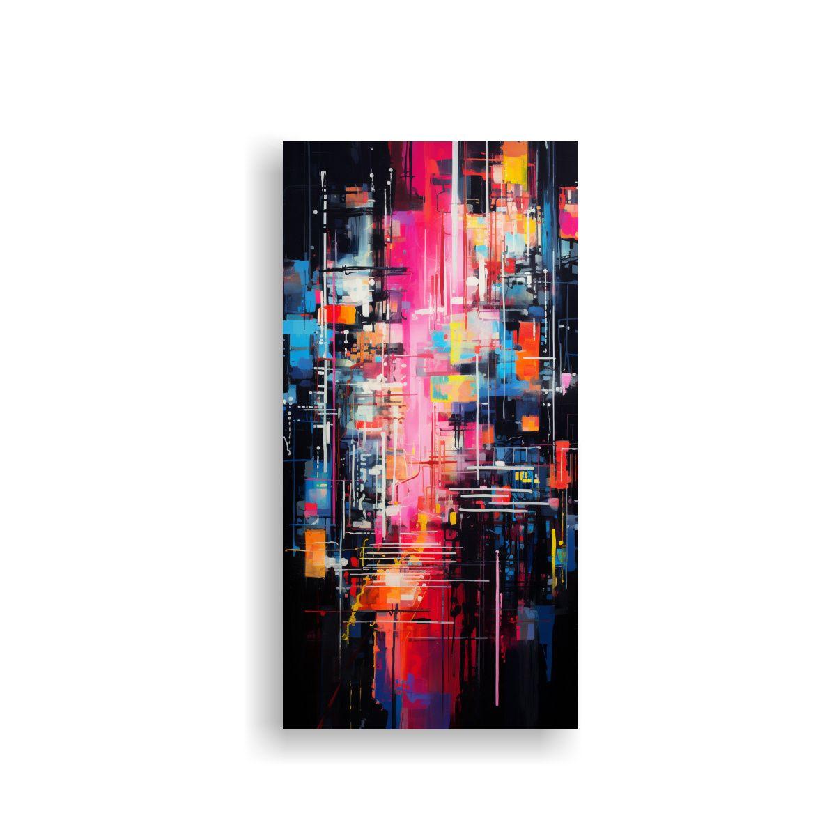 Pintura Abstracta En Bastidor Que Evoca Emociones 30x60cm-0