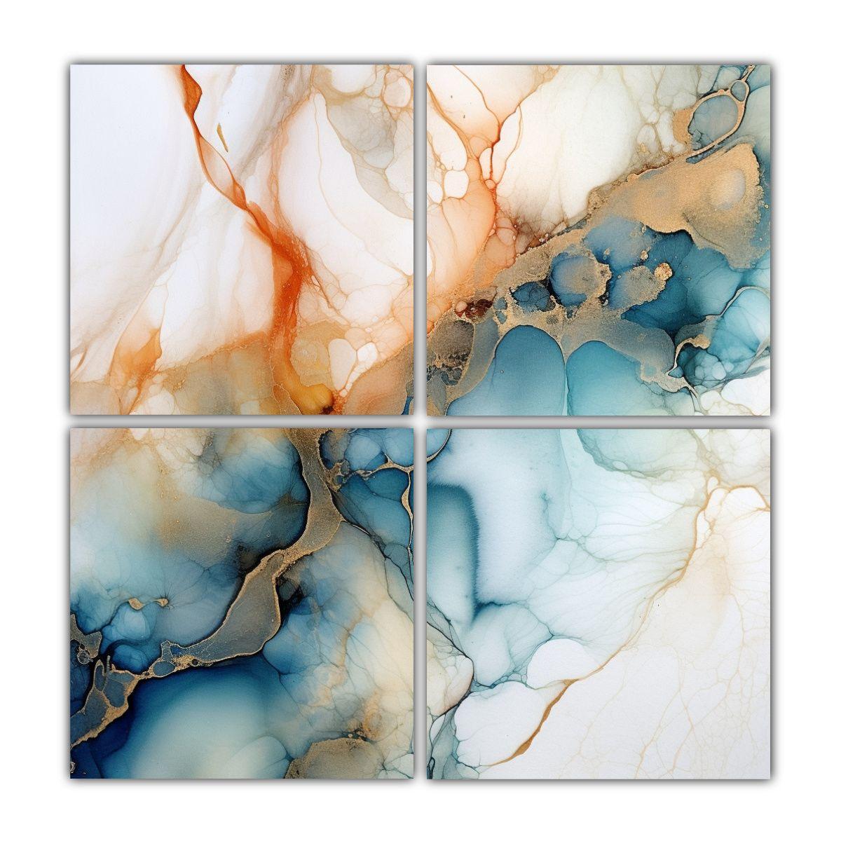 Cuatro Composición Dibujo Gama De Colores 100x100 Cm-0