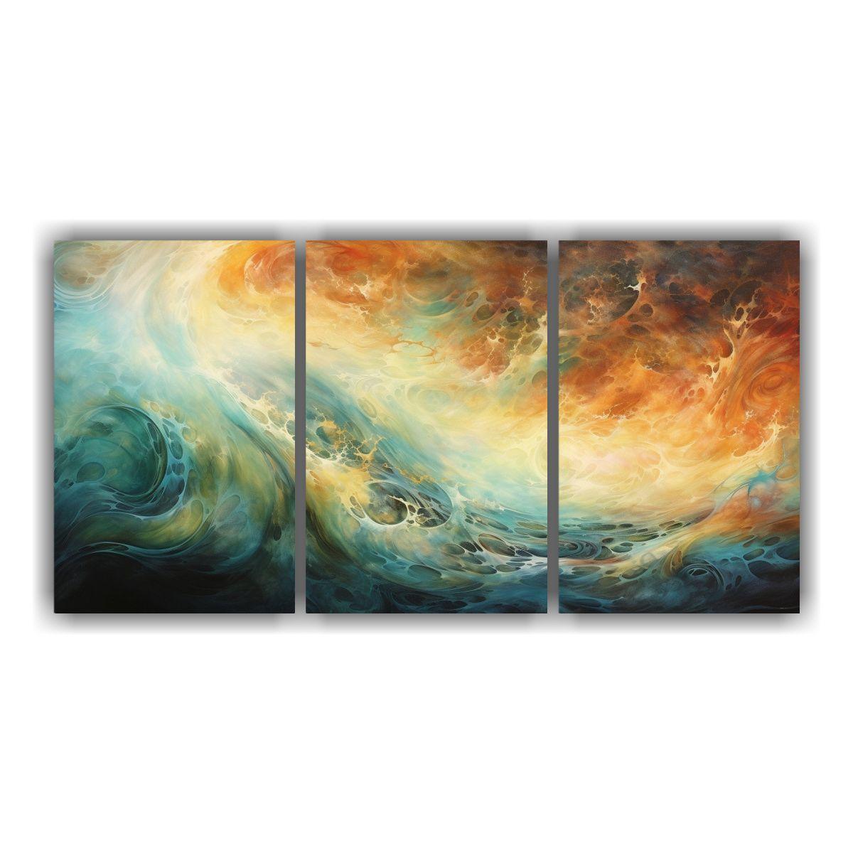 Pintura Abstracta único Movimiento Y Corrientes 150x75 Cm-0