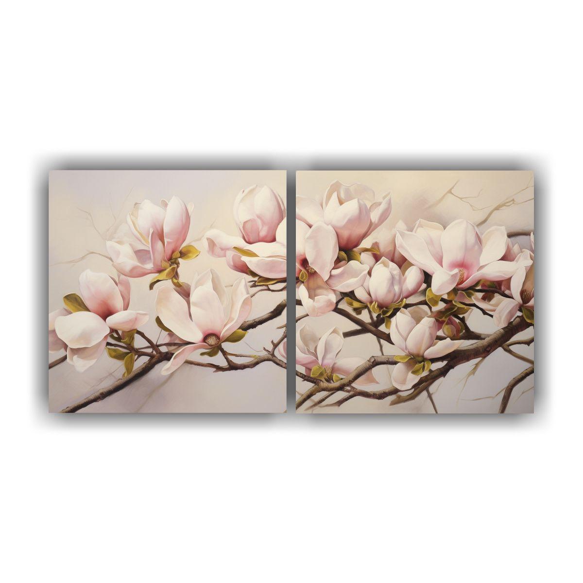 Cuadros Hermoso Para Cocina Magnolias Flores 60x30 Cm-0
