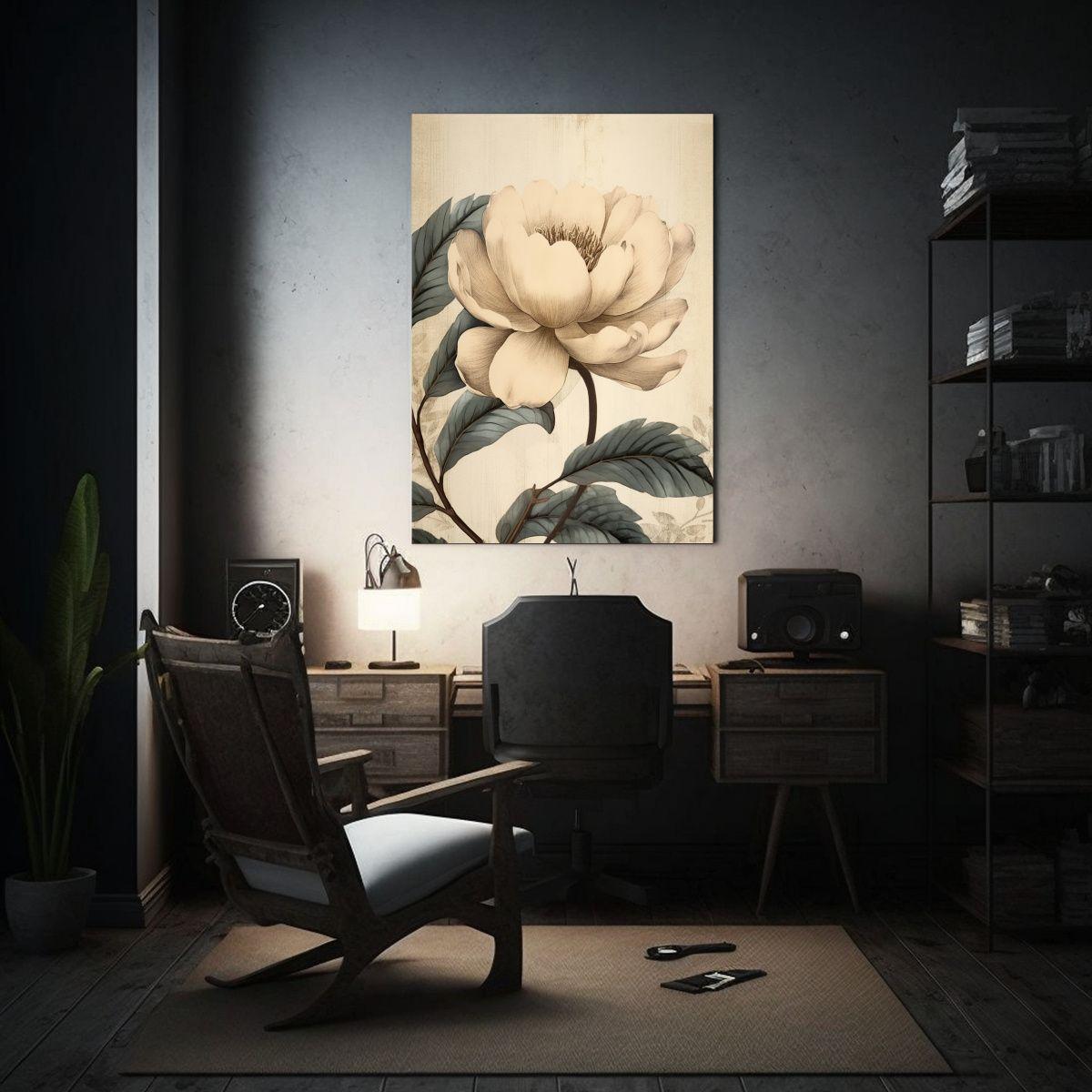 Pintura Decorativa De Pared Vintage De Peonías 20x30cm-2