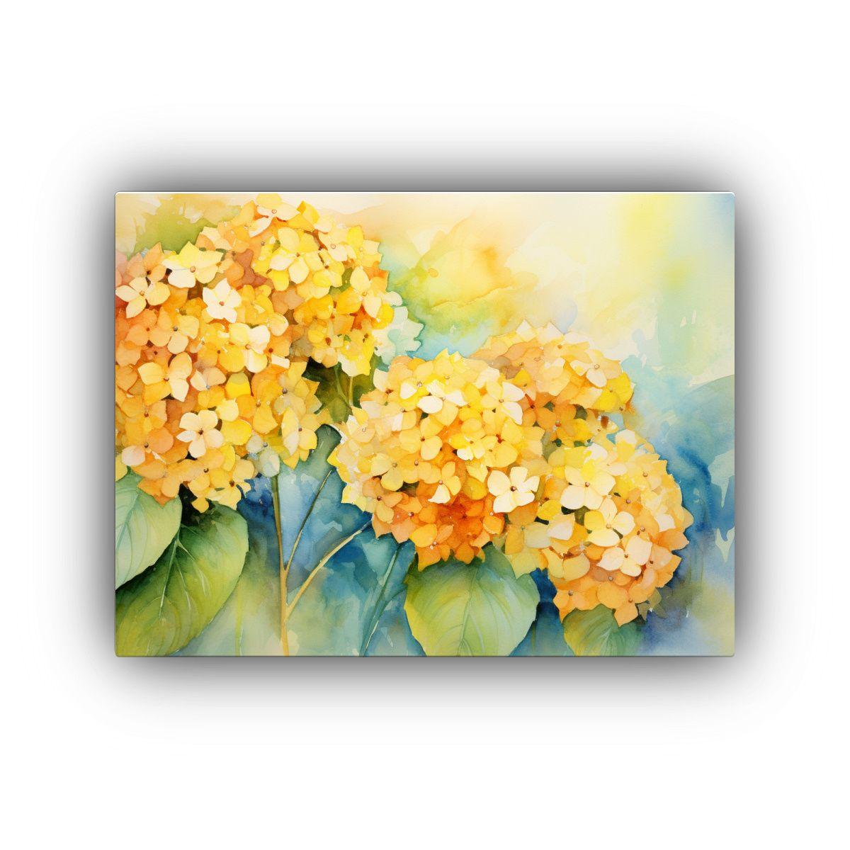 Pinturas Abstractas De Decoración Con Flores De Hortensias  65x50cm-0
