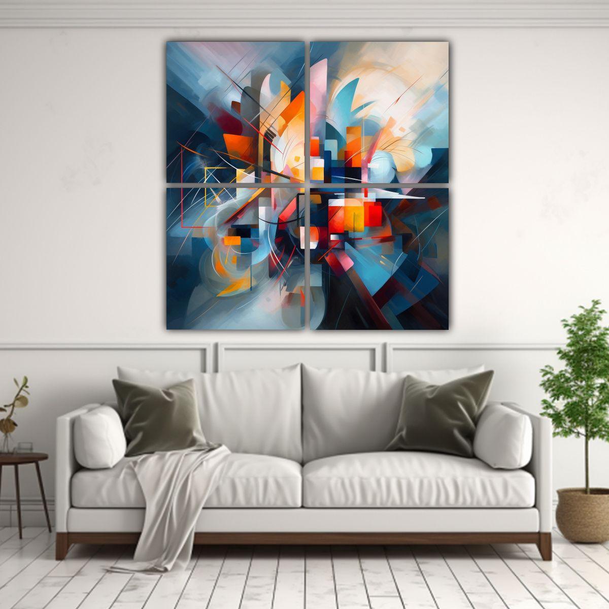 Cuadro Abstracto Para Decoración De Dormitorio 60x60 Cm-2