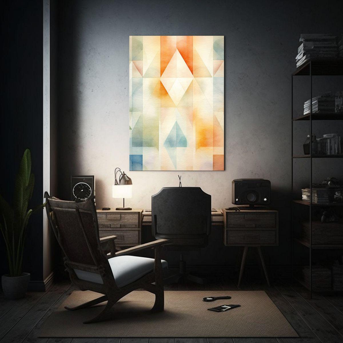 Cuadro Abstracto De Decoración Floral Acuarela 50x65cm-2