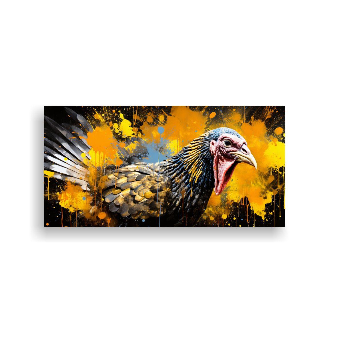 Cuadro Tema Turquías En Colores Oro Y Negro Estil 120x60cm-0