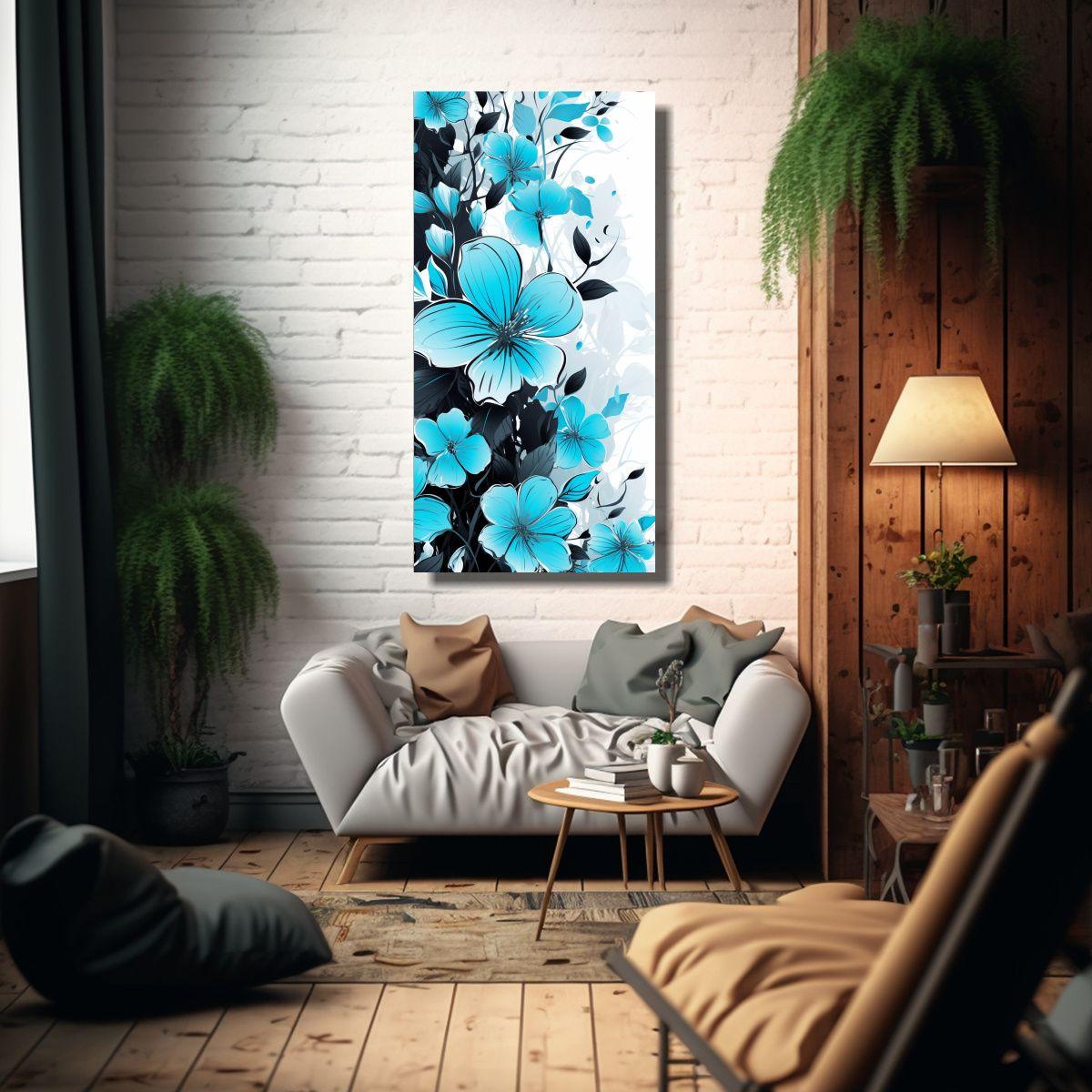 Cuadro Tema Contraste Neonoir Estilo Brocha Media 70x140cm-2