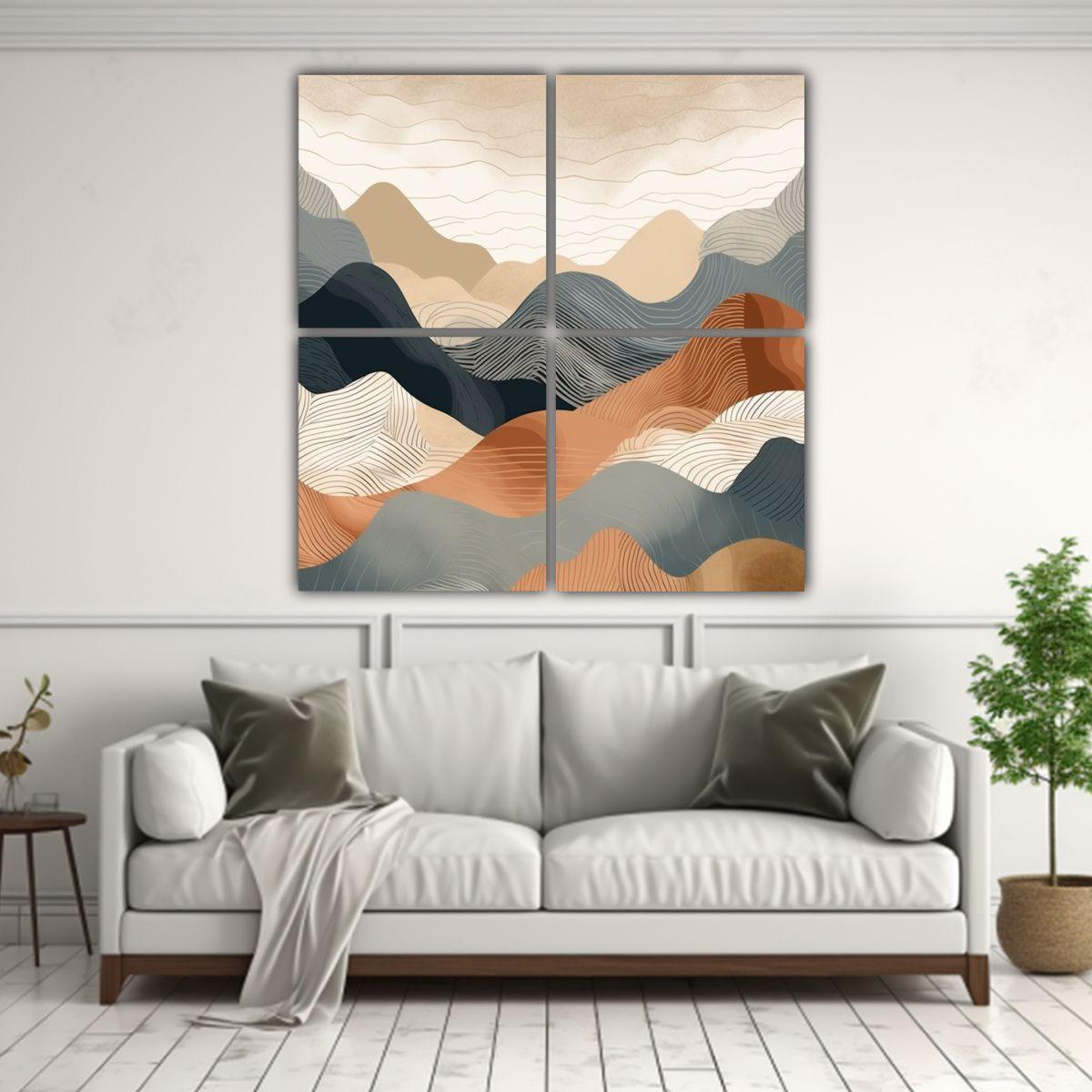 Cuatro Cuadros Movimiento Originalidad Estilo 60x60 Cm-2