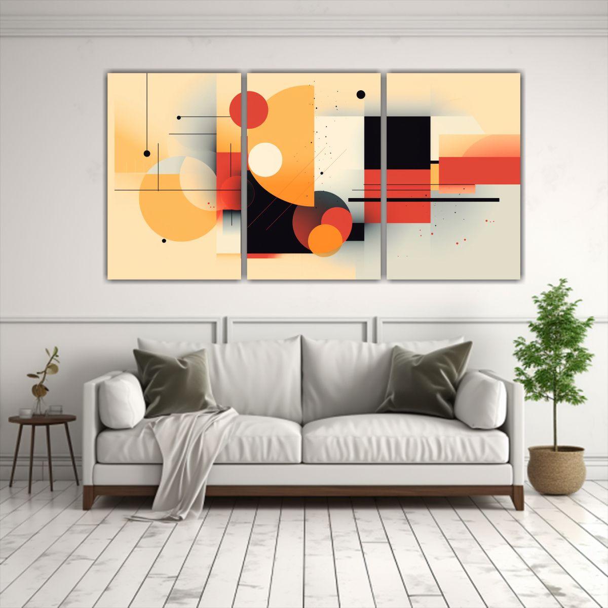 Pintura De Pared Minimalista Con Formas Simples 240x120 Cm-2