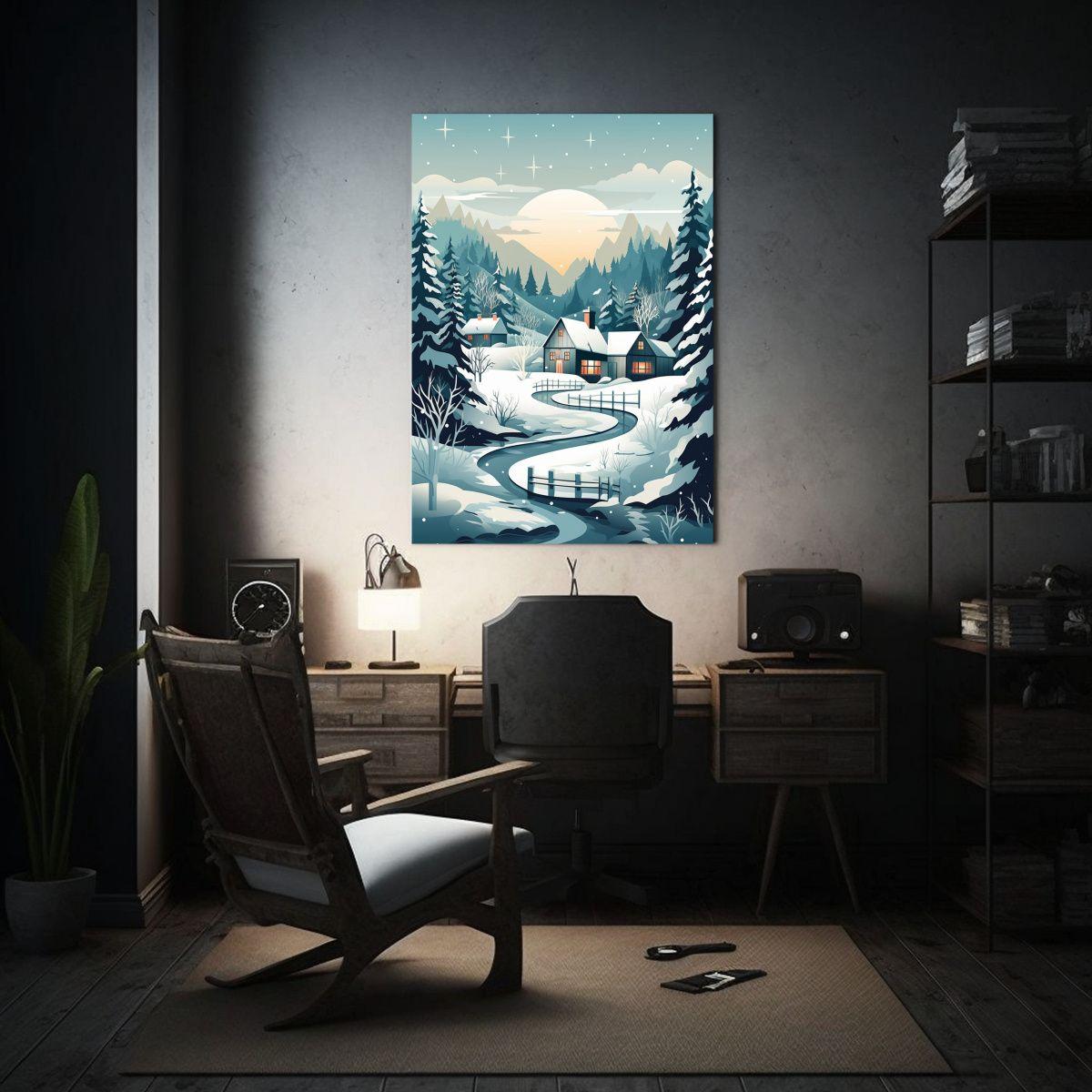 Cuadro Lienzo Finas Lineas Temática Invierno 40x50cm-2