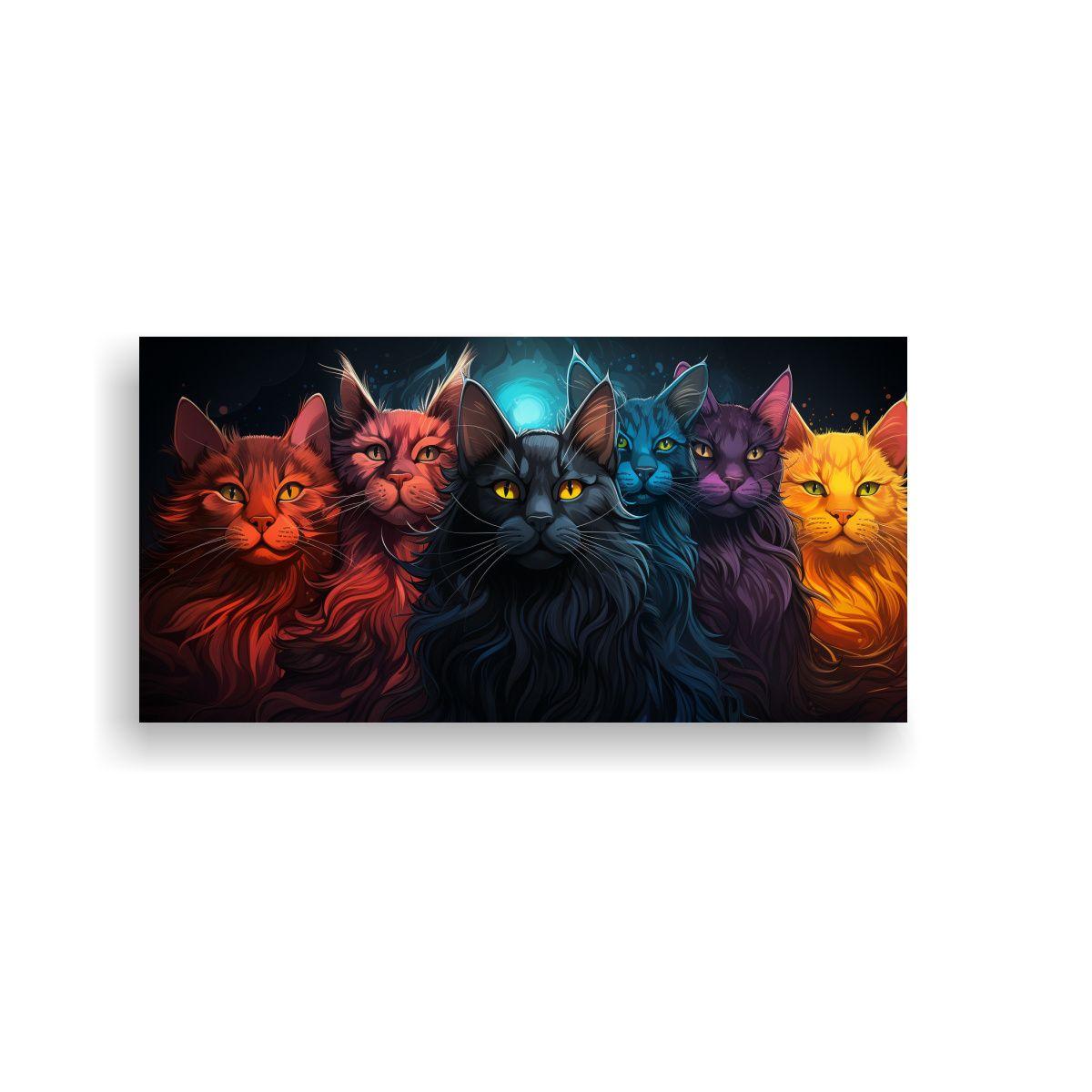 Pinturas Decorativas De Gatos Con Nueve Colores 80x40cm-0
