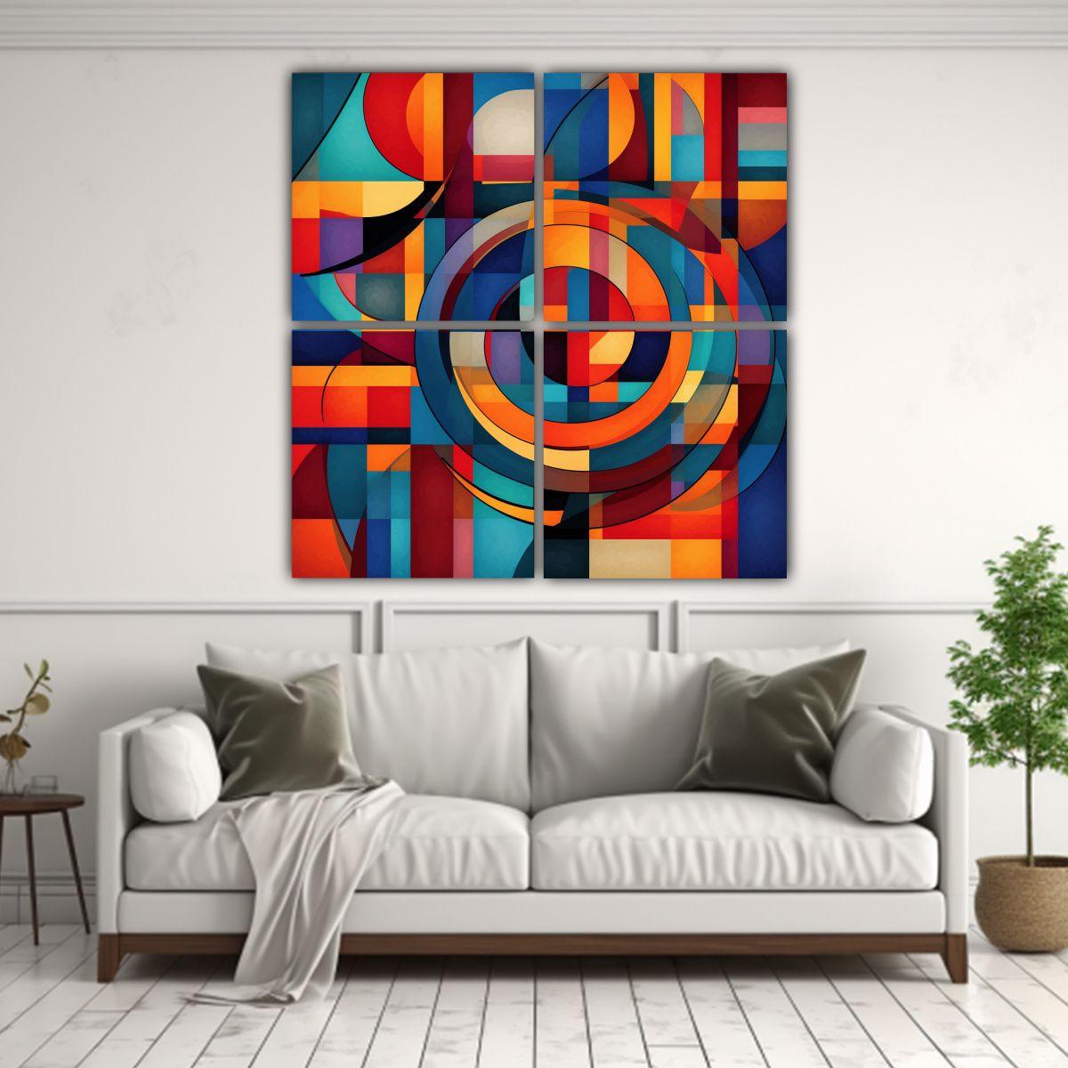 Cuadros Abstractos Vanguardistas Para Decorar Con 160x160 Cm-2