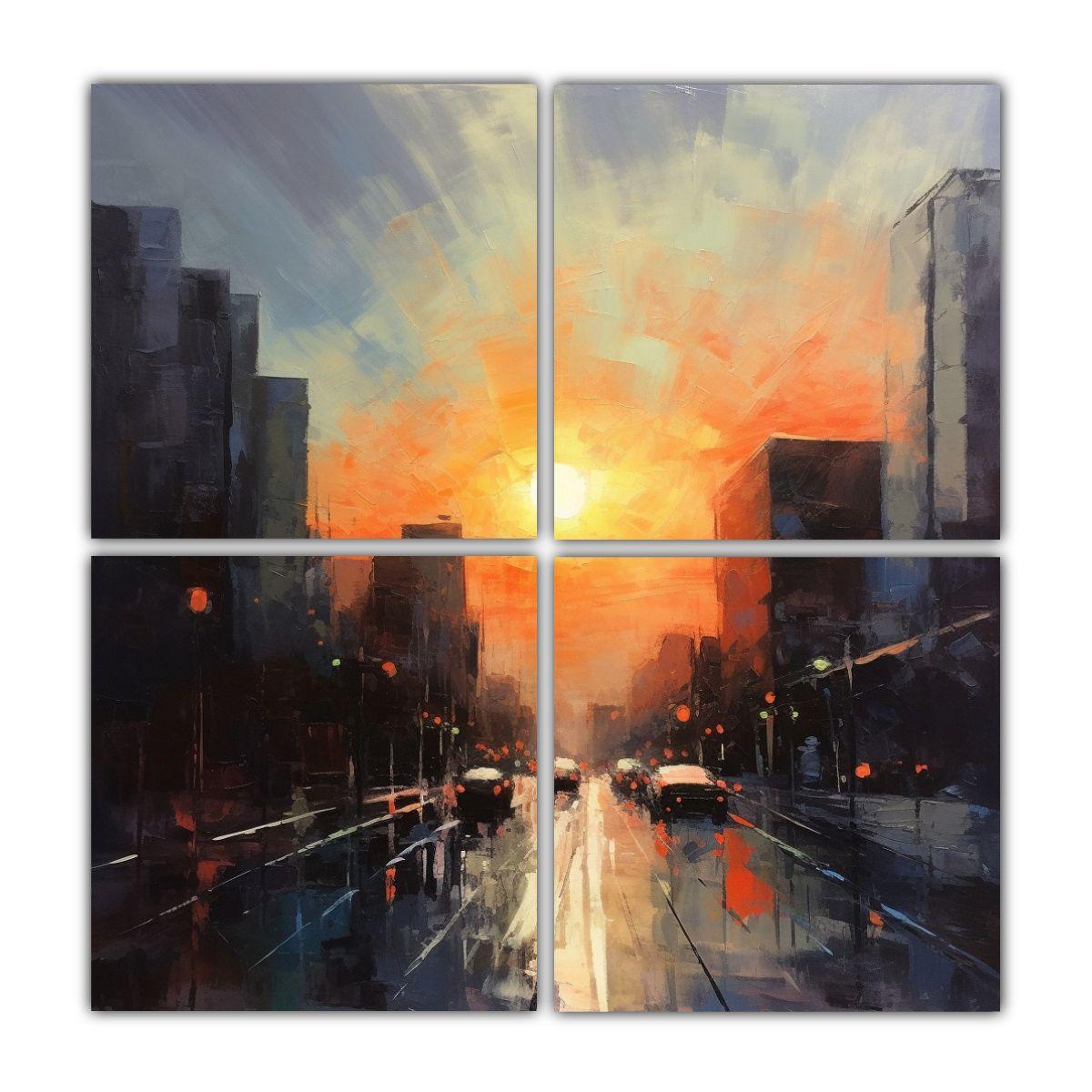 Paisaje Floral En Movimiento En Bastidor 120x120 Cm-0