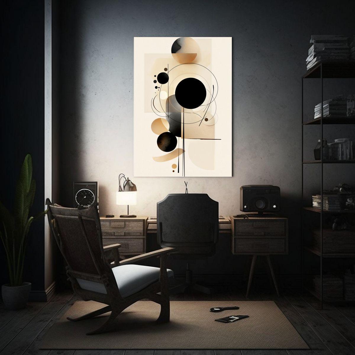 Cuadro De Pared Moderno Con Forma Y Líneas En La 60x90cm-2