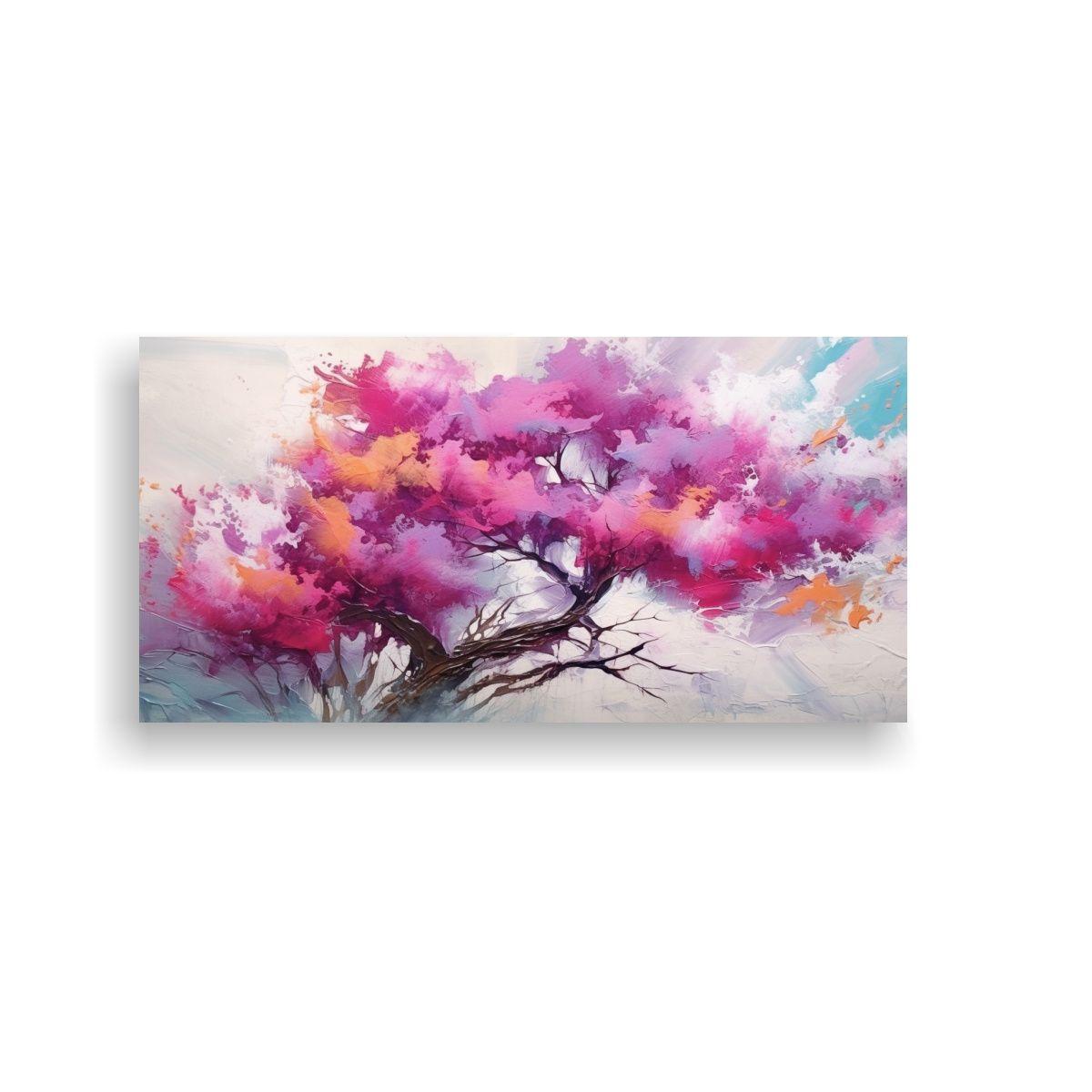 Pintura Abstracta De árbol En Las Nubes, Arte De 40x20 Cm-0