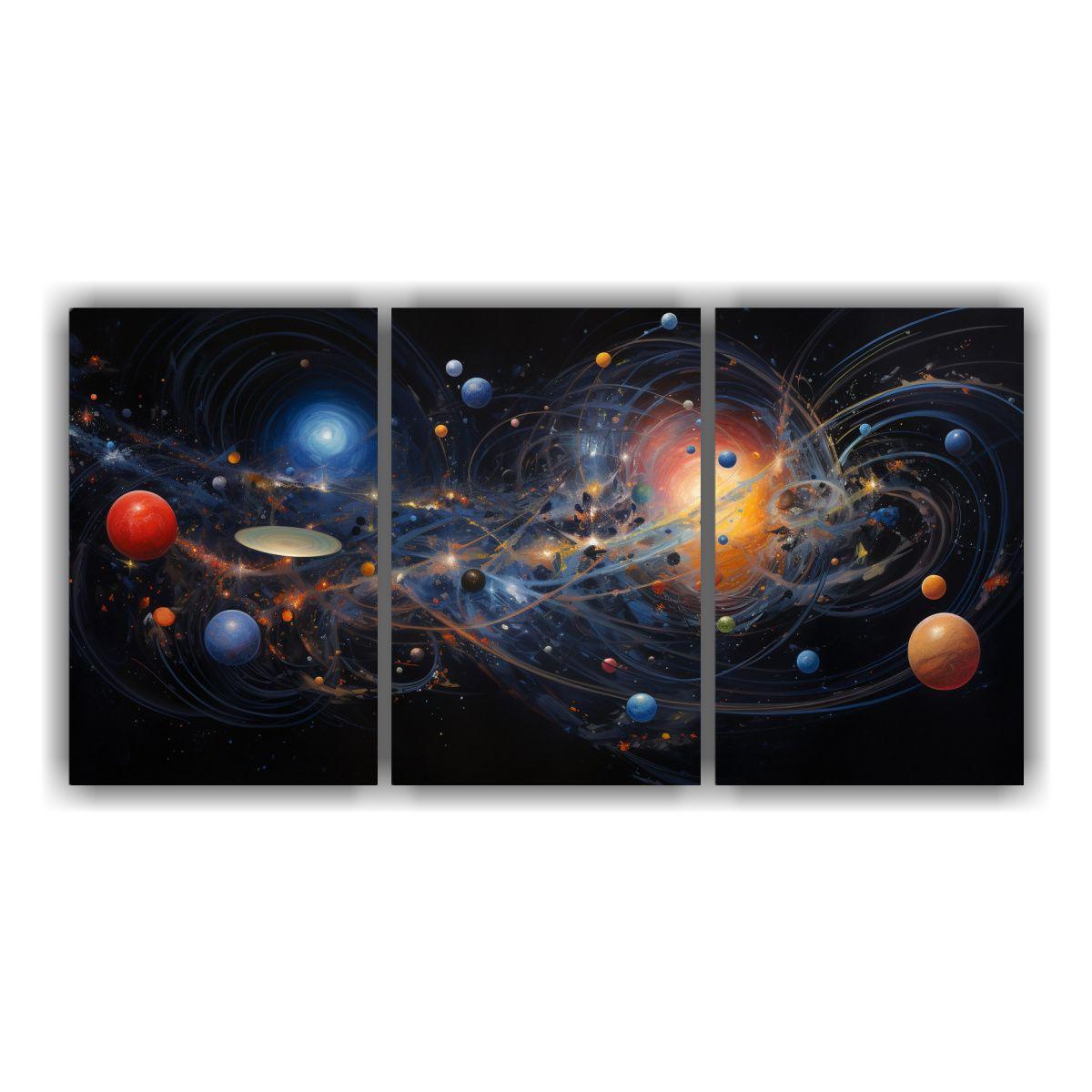 Pintura Decorativa De Tonos Cósmicos Del Sistema 150x75 Cm-0