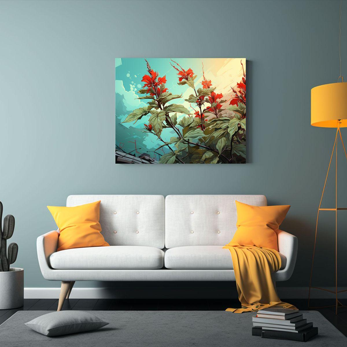 Cuadros Decorativos De Hierbas De Menta En Tonos 75x50 Cm-2