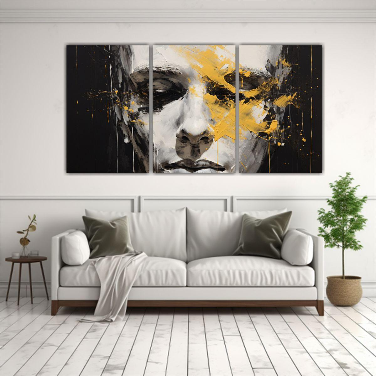 Conjunto De 3 Telas En Bastidor Estilo Galería 60x30 Cm-2