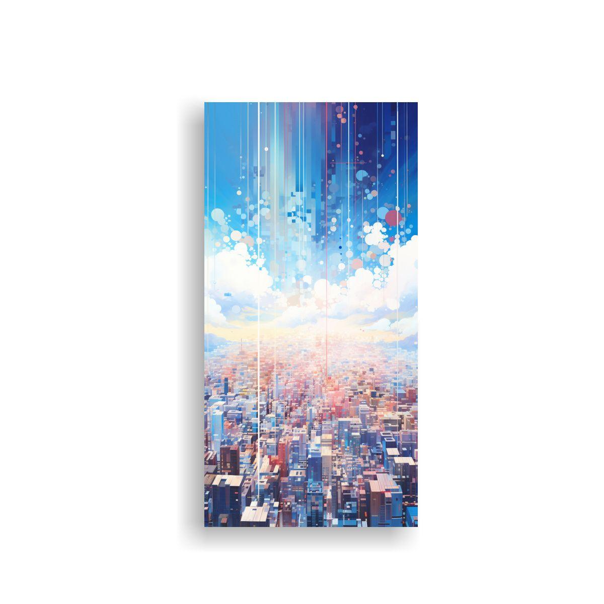 Cuadro Expresión Surrealista De Una Ciudad Con 70x140 Cm-0