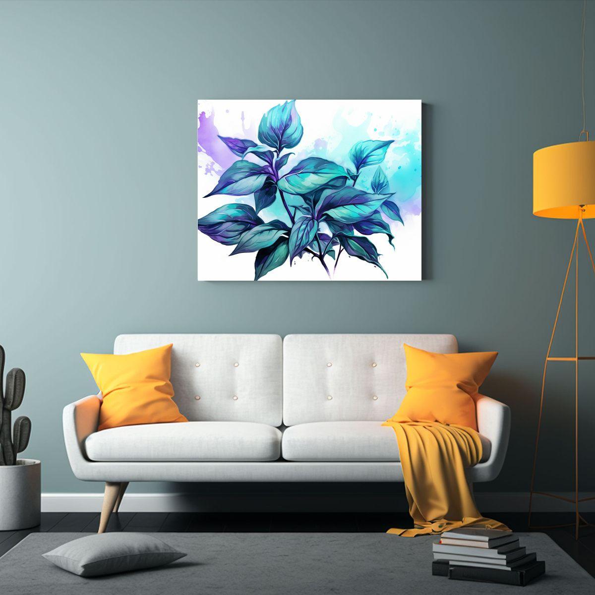 Pinturas De Tela Coloridas De Hierbas De Albahaca 50x40cm-2