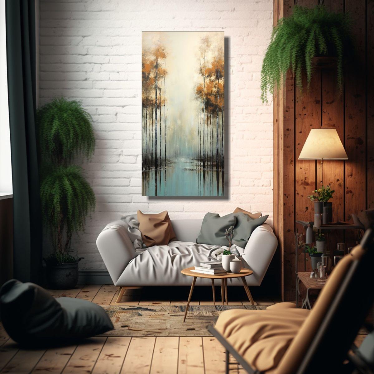 Cuadro Dormitorio Bosques Contra Una Nube Por Anne 80x160cm-2