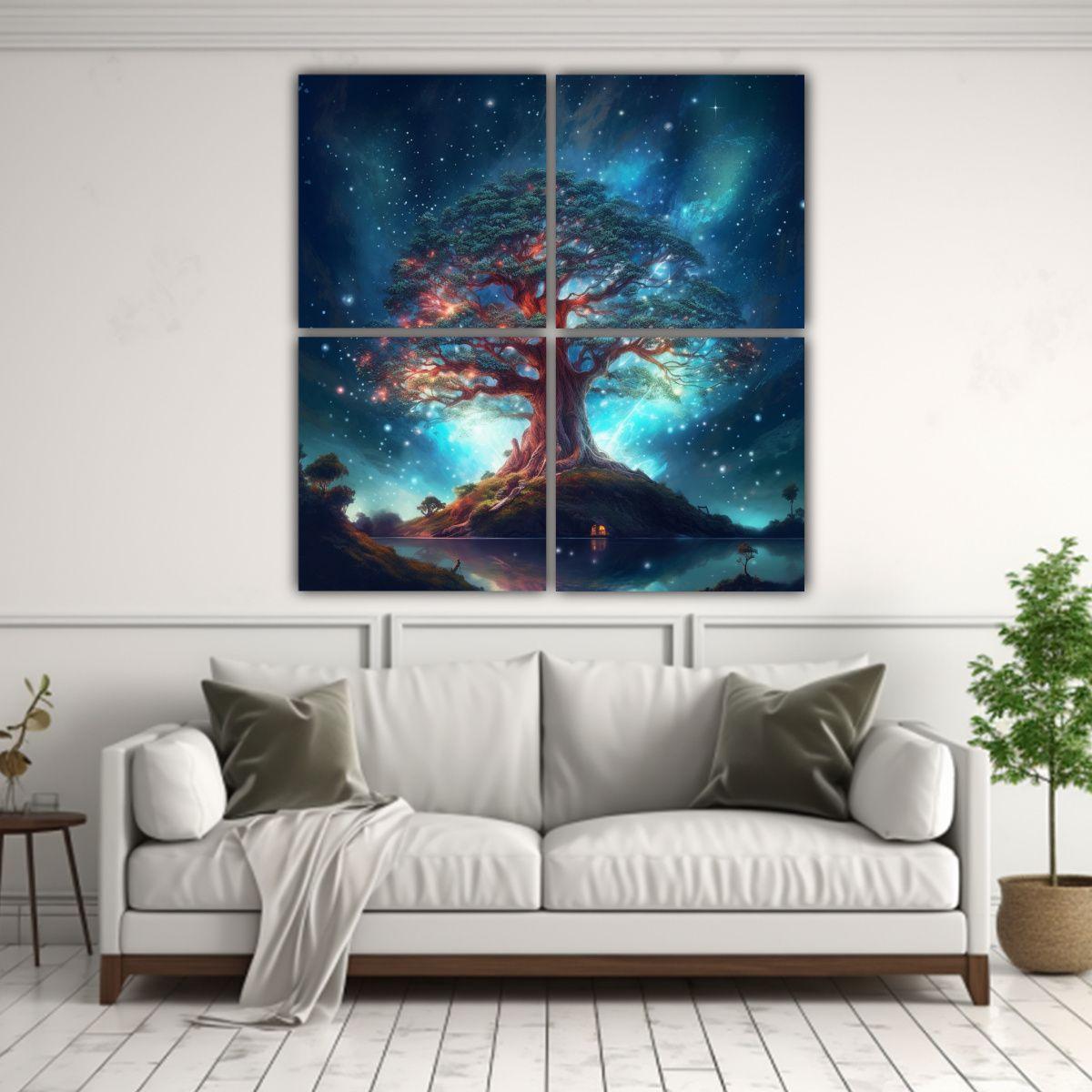 Cuatro Lienzos Vanguardia Sensibilidad Artística 200x200 Cm-2