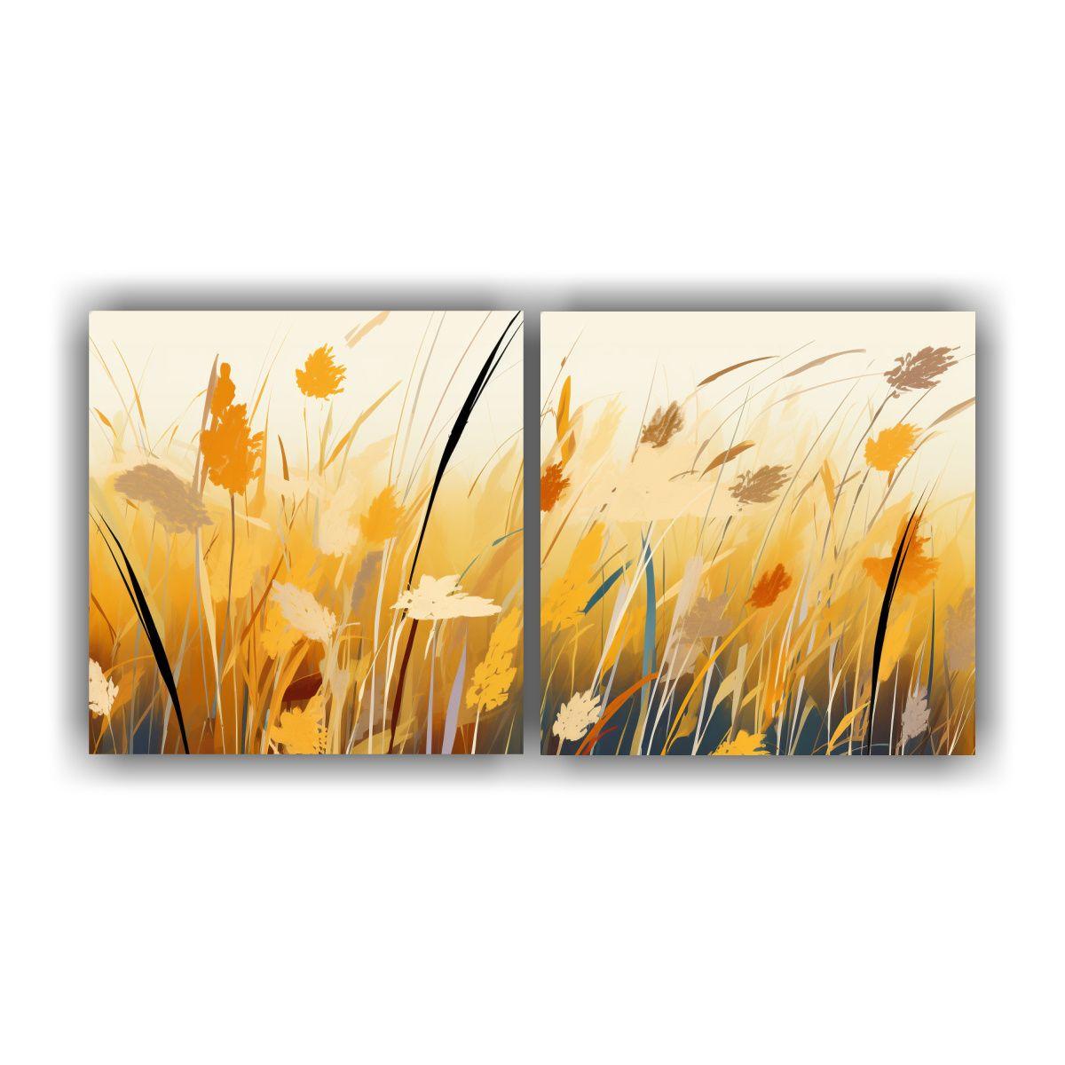 Pinturas Decorativas De Dos Cuadros Composición 140x70 Cm-0