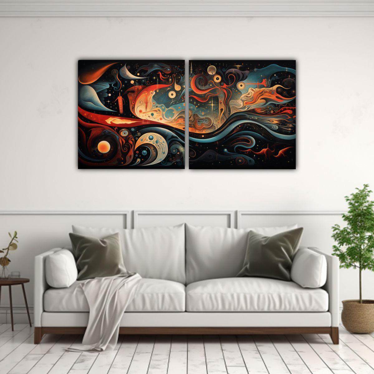Lienzos Acuarela Originales De Mitos Y Leyendas 100x50 Cm-2