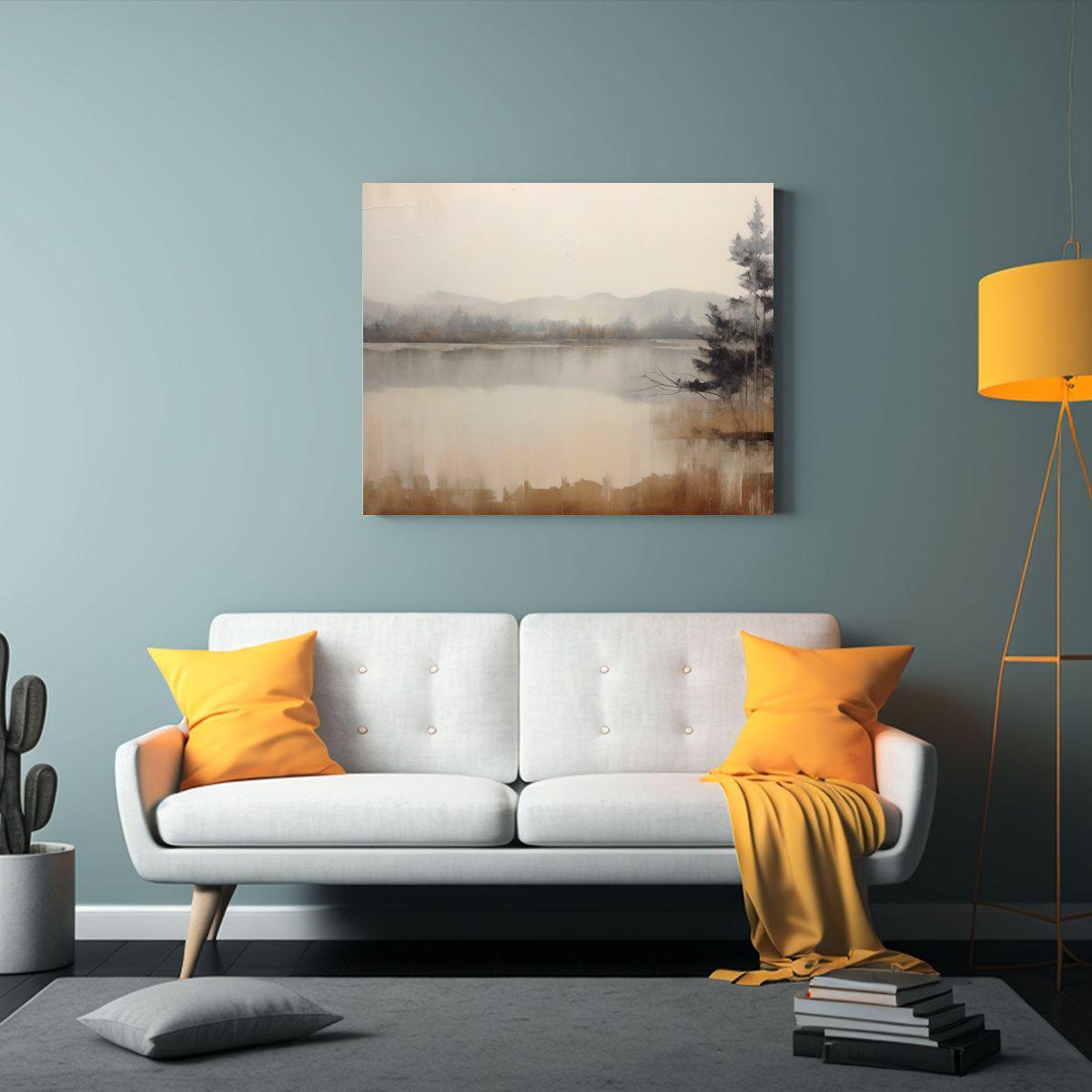 Cuadros De Pared Minimalistas Paisaje Suave Y Moderno En Ton 75x50cm-2
