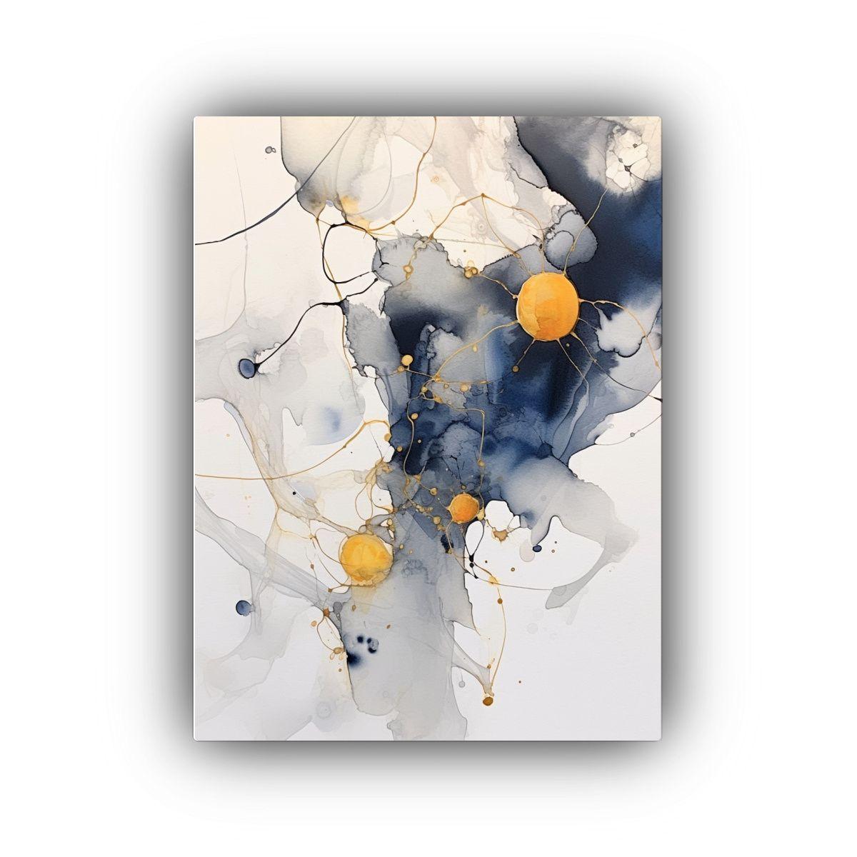 Pintura Abstracta De Naturaleza Viva En Acuarela Blanca 60x90cm-0