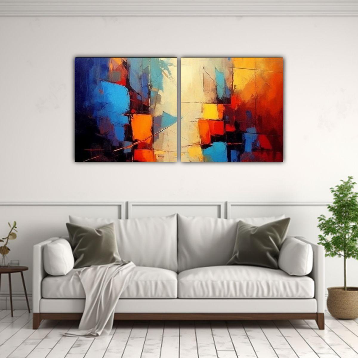 Díptico Tela Sublimada Vision Null Pinturas 40x20 Cm-2