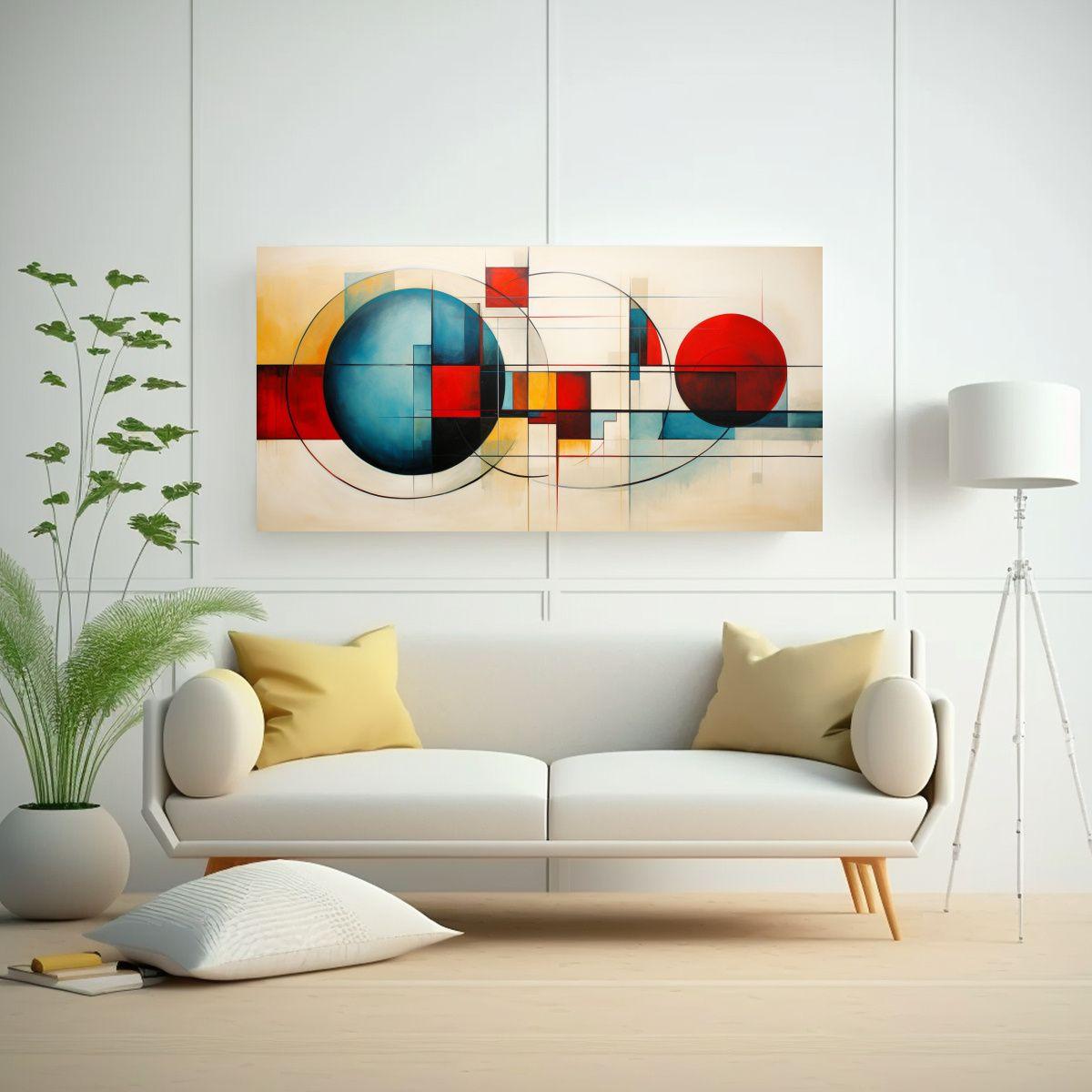 Cuadros Abstractos Geométricos Modernos En Tela 60x30cm-2