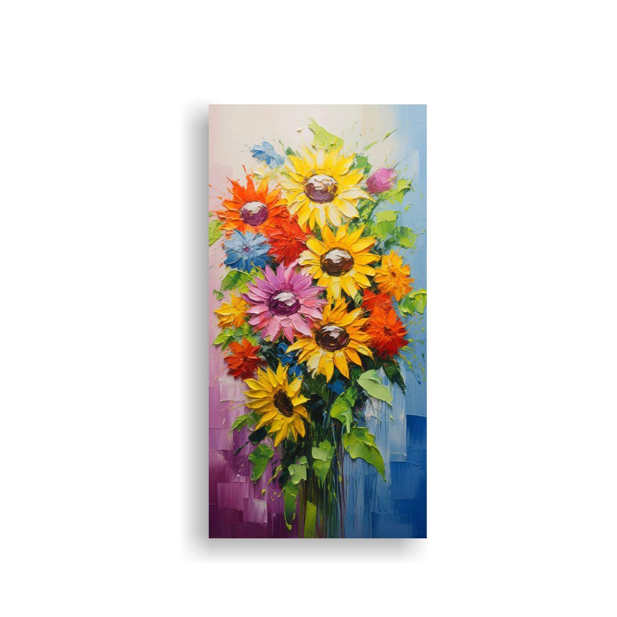 Cuadro Calidos Originalidad En Colores Arcoíris 80x160cm-0